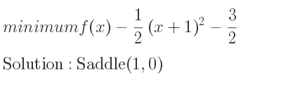 The minimum f(x)-1/2 (x+1)^2-3/2 is Saddle(1,0)